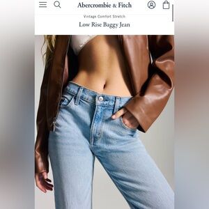 Abercrombie Low Rise Baggy Light Blue 24